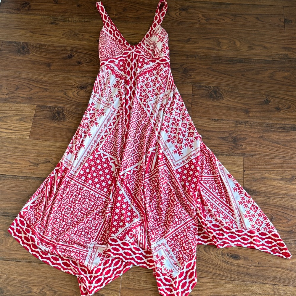 INC International Concepts Red and White Dress